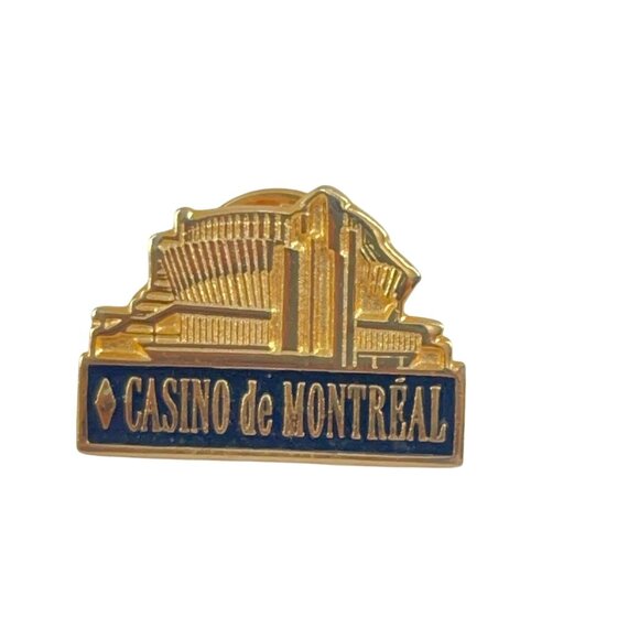 Casino de Montréal Souvenir Lapel Pin Gold Enamel Vintage Canada Badge - Picture 1 of 5